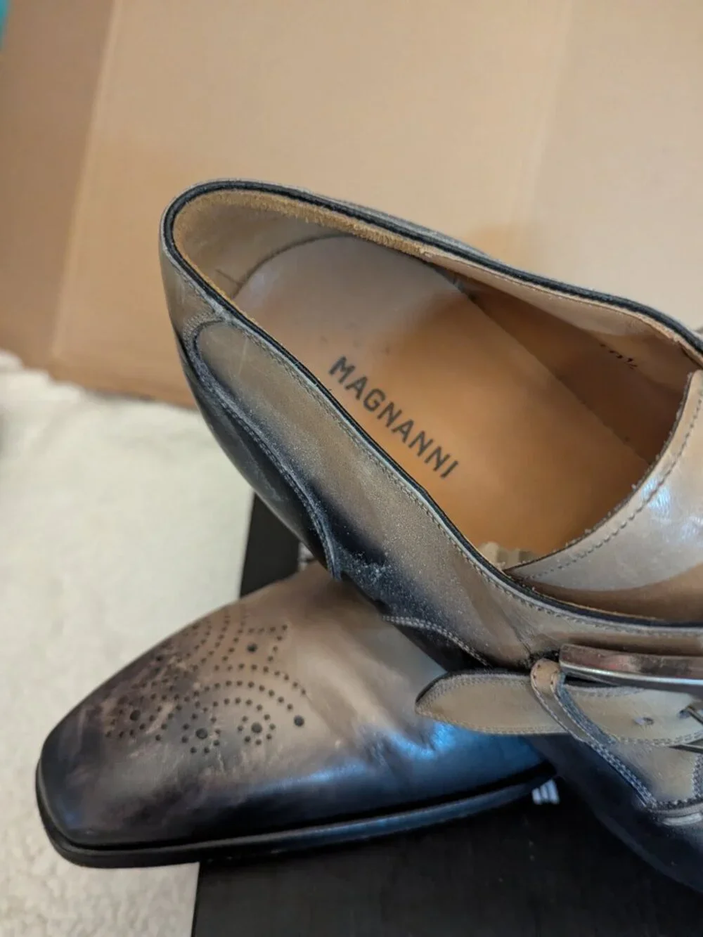 MAGNANNI Single Strap Two Tone Men;s Shoes Size 10 1/2 - Picture 4 of 5